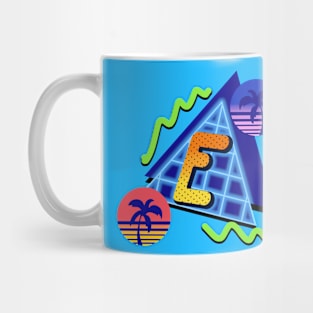 Initial Letter E - 80s Synth Mug